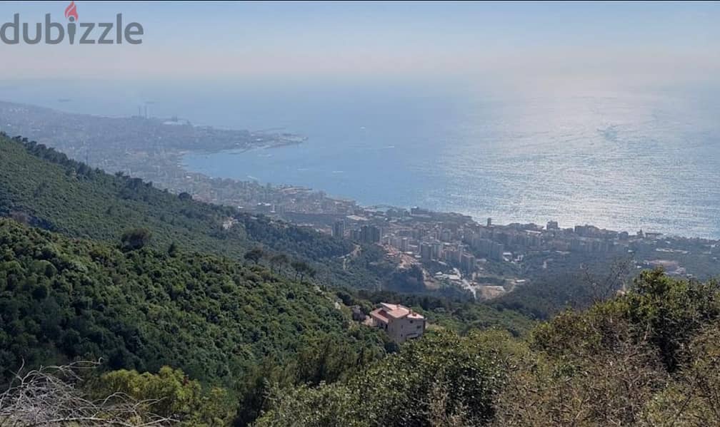 A 6600 m2 land having an open mountain/sea view for sale in Chnaniir 0
