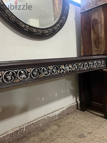 console with mirror solid wood 1