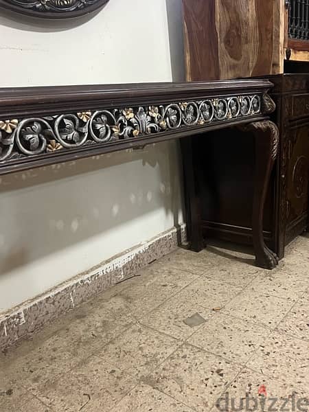 console with mirror solid wood 2