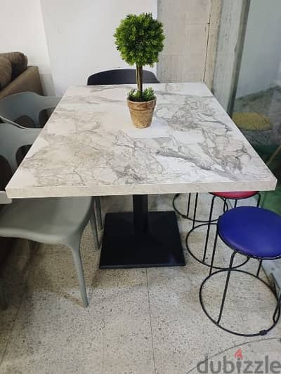 Table 100x80cm lamaica top iron leg