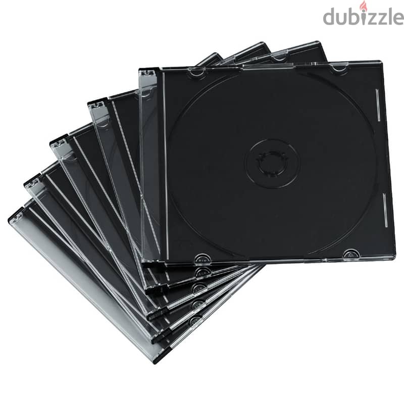 Blank CD/DVD Jewel Case Square 5.2mm Silm Black/Color Tray علبة سيدي 3