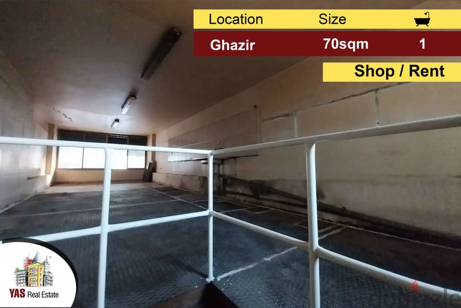 Ghazir 70m2 | Shop | Rent | Great Investment | 0