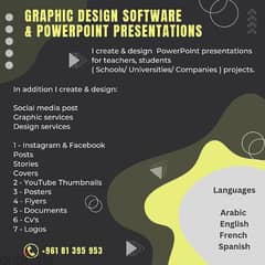 graphic design software 
& Powerpoint presentations 0