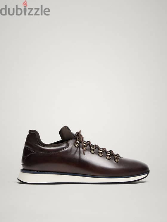 MASSIMO DUTTI - LIMITED EDITION BROWN LEATHER SNEAKERS 4