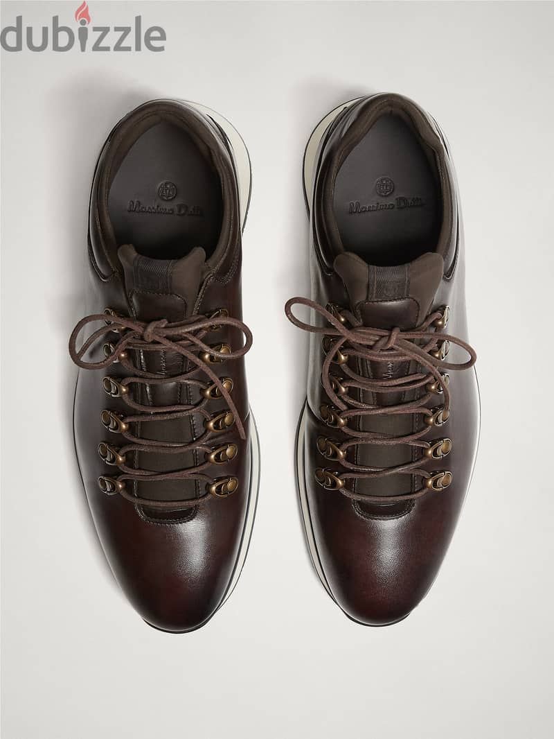 MASSIMO DUTTI - LIMITED EDITION BROWN LEATHER SNEAKERS 7
