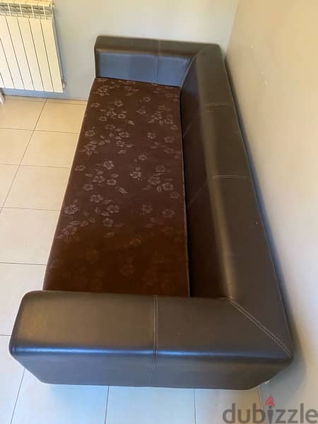 leather and fabric 3-seater 4