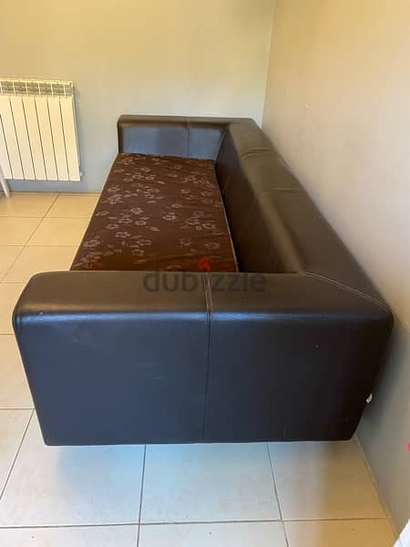 leather and fabric 3-seater 5