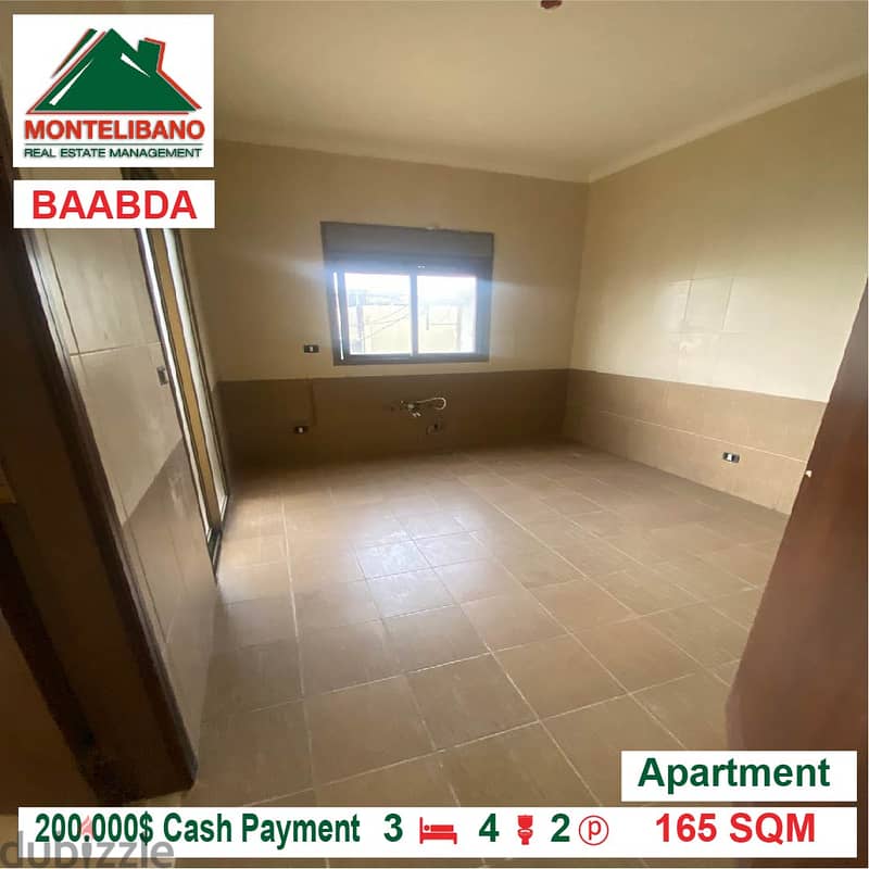 200.000$ Cash Payment!! Apartment for sale in Baabda!! 2