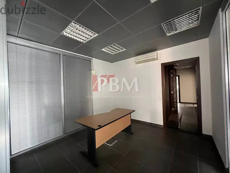 Amazing Office For Rent In Achrafieh | High Floor | 300 SQM | 5
