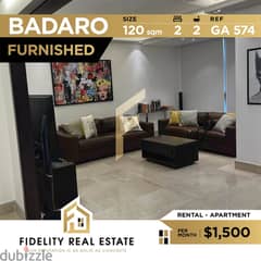 Furnished apartment for rent in Badaro GA574