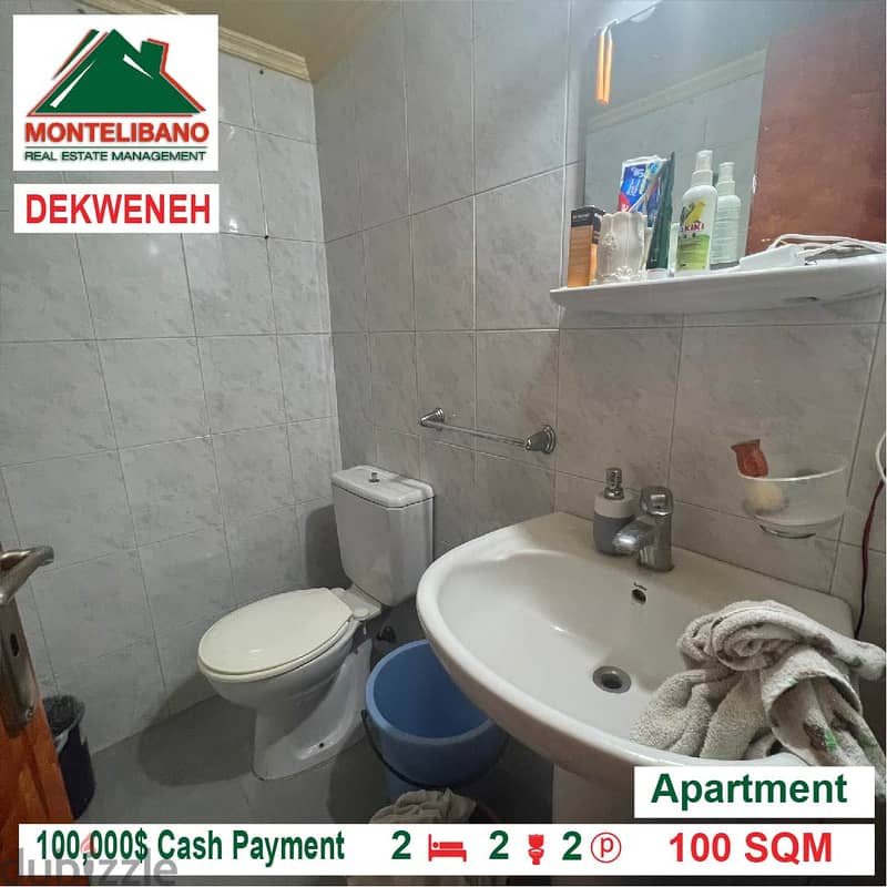 100,000$ Cash Payment!! Apartment for sale in Dekwaneh !! 3