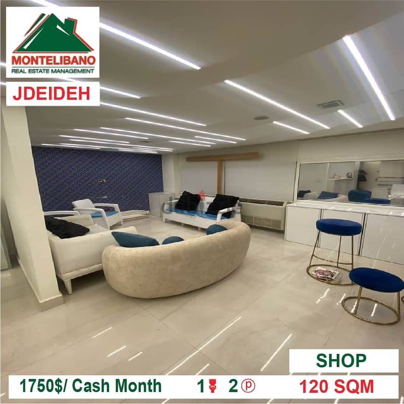 1750$/Cash Month!! Shop for rent in Jdeideh!! 0