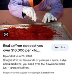 Saffron Original 43 Gram The price of one kilo is 10,000 ten thousand