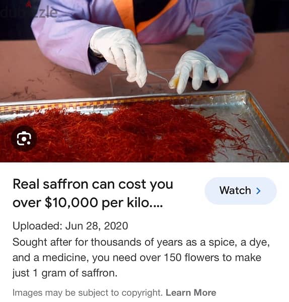 Saffron Original 43 Gram The price of one kilo is 10,000 ten thousand 0