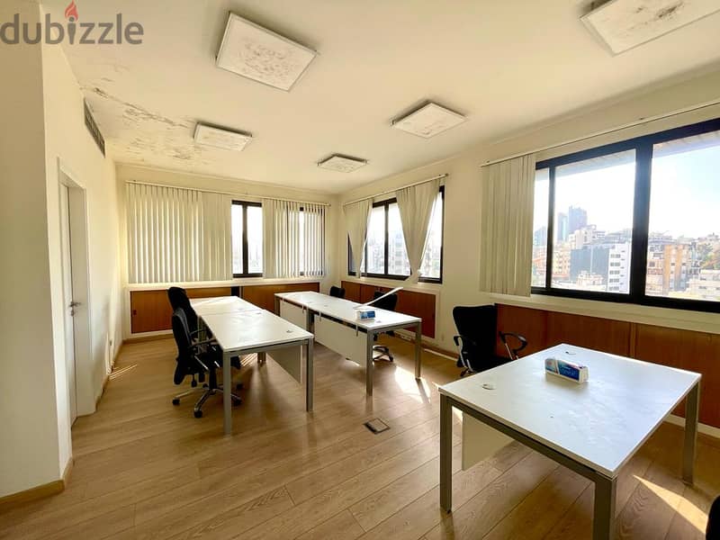 JH23-3084 Furnished 200m office for rent in Sin l Fil, $ 2100 cash 2