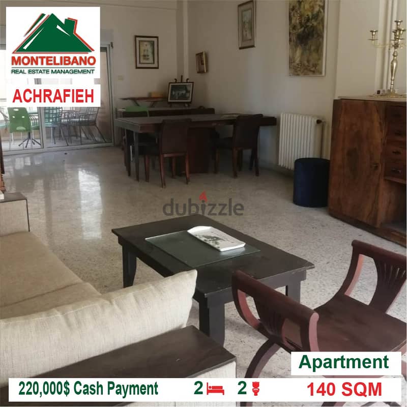 220,000$ Cash Month!! Apartment for sale in Achrafieh!! 0