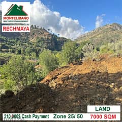 210,000$ Cash Payment!! Land for sale in Rechmaya!!