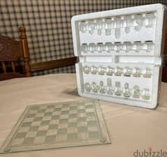 Glass chess / checkers / backgammon board game 35*35 cm board dimensio