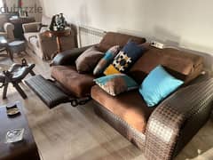 brown new reclinning sofa