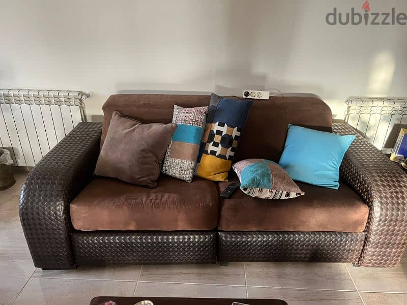 brown new reclinning sofa 1