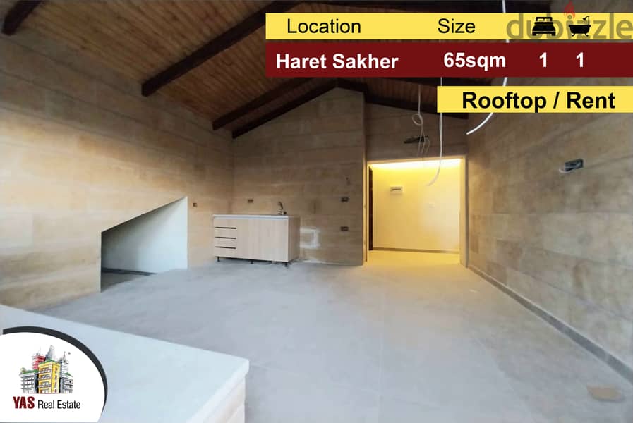Haret Sakher 65m2 | 80m2 Terrace | Rent | Rooftop | Open View | 0