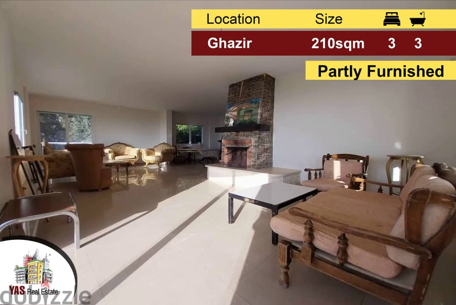 Ghazir 210m2 | 100m2 Terrace/Garden | Luxurious | Partly Furnished |IV 0