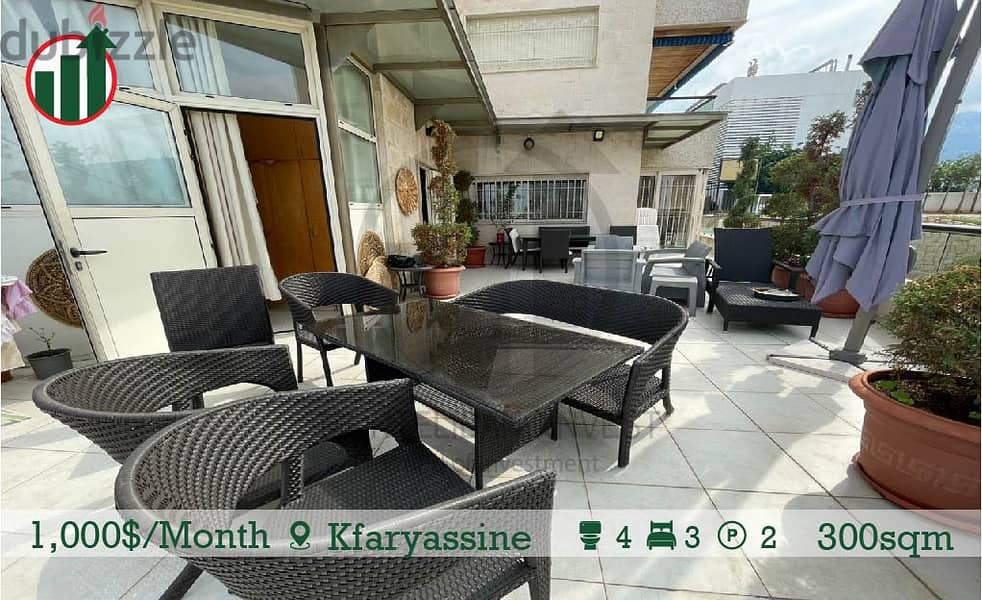 Apartment for rent with Terrace in Kfaryassine! 3