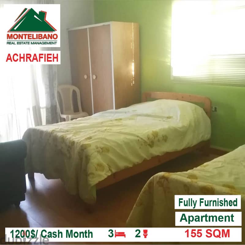 1200$/Cash Month!! Apartment for rent in Achrafieh!! 2
