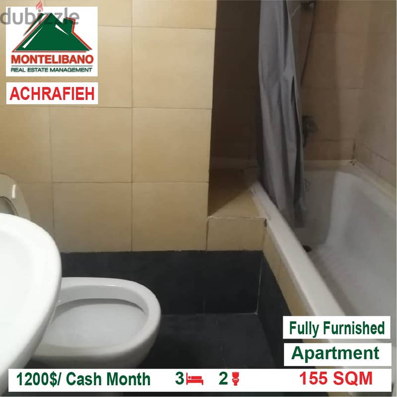 1200$/Cash Month!! Apartment for rent in Achrafieh!! 3