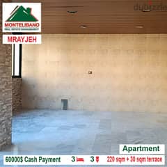 55000$ Cash Payment!! Apartment for sale in Mrayjeh!! 0