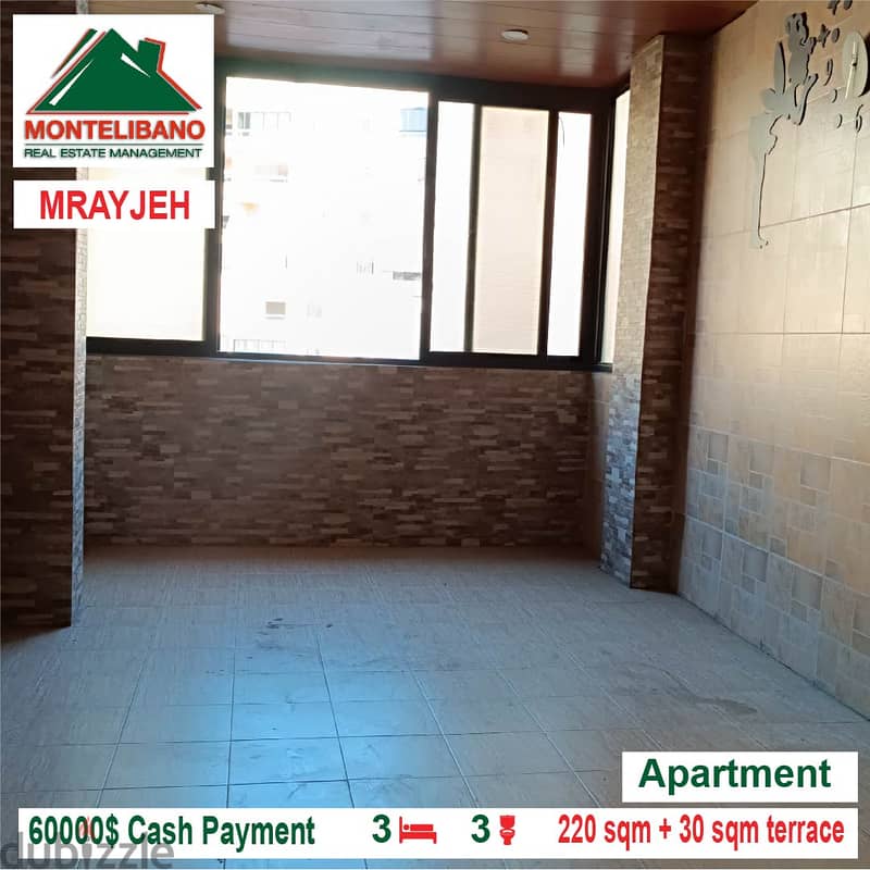 55000$ Cash Payment!! Apartment for sale in Mrayjeh!! 2