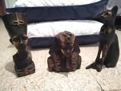 Three Wooden Egyptian statues Special Price Lenght 27cm 0