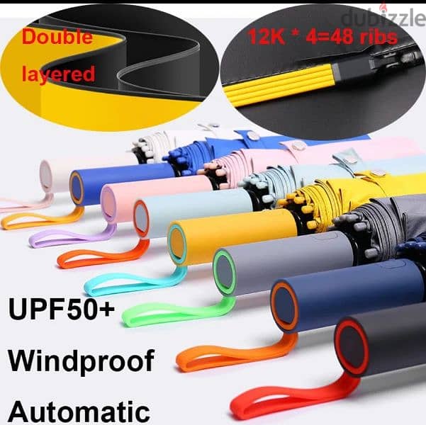 top quality automatic windproof umbrella 48k bones شمسية شماسي 4
