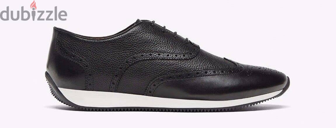 MASSIMO DUTTI - MEN'S SS BLACK LEATHER BROGUE SNEAKERS 8
