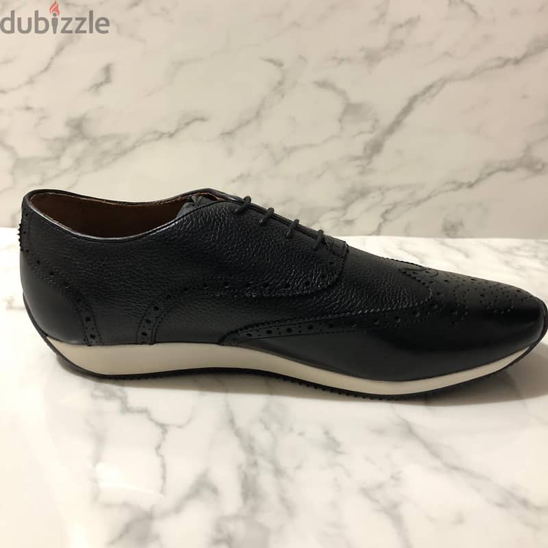 MASSIMO DUTTI - MEN'S SS BLACK LEATHER BROGUE SNEAKERS 9