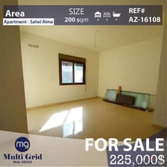 Apartment For Sale in Sahel Alma, , 200 m2, شقّة للبيع في ساحل علما