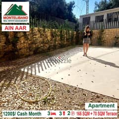 1200$/Cash Month!! Apartment for rent in Ain Aar!! 0