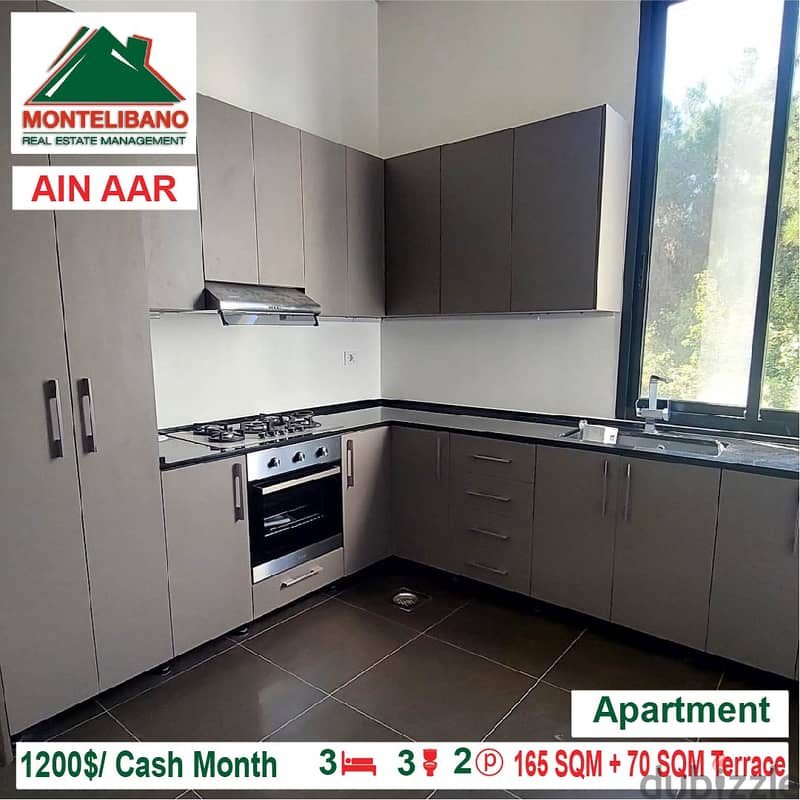 1200$/Cash Month!! Apartment for rent in Ain Aar!! 2