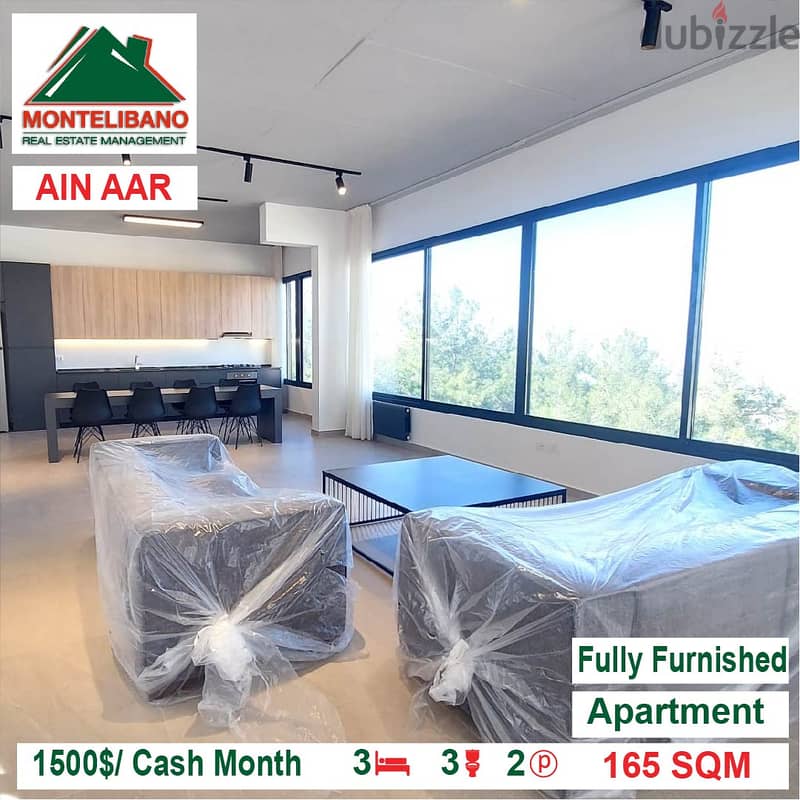 1500$/Cash Month!! Apartment for rent in Ain Aar!! 0