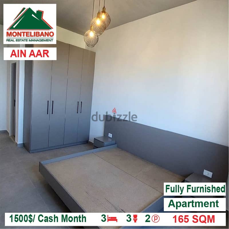 1500$/Cash Month!! Apartment for rent in Ain Aar!! 2