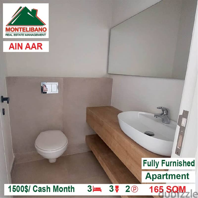 1500$/Cash Month!! Apartment for rent in Ain Aar!! 3