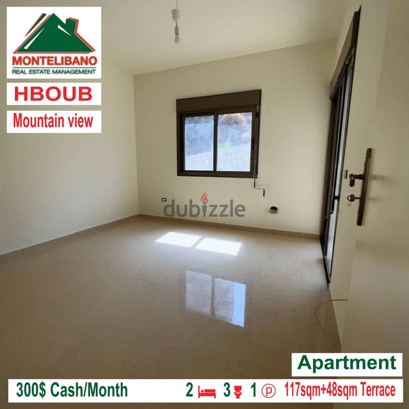 Open mountain view apartment for rent in HBOUB!!! 3