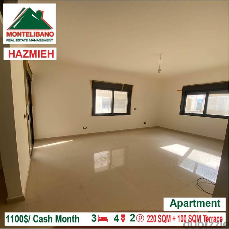 1100$/Cash Month!! Apartment for rent in Hazmieh!! 2