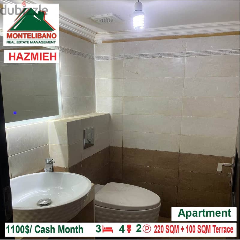 1100$/Cash Month!! Apartment for rent in Hazmieh!! 4