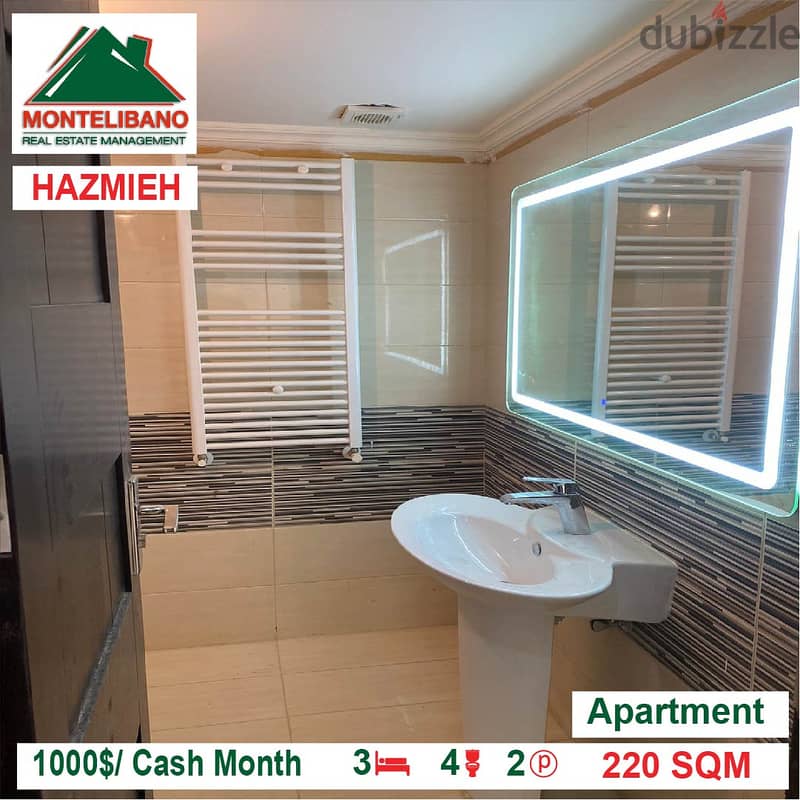 1000$/Cash Month!! Apartment for rent in Hazmieh!! 4