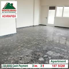 230,000$ Cash Payment!! Apartment for sale in Achrafieh!! 0