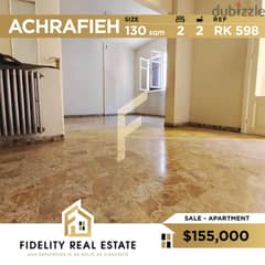 Apartment for sale in Achrafieh RK598 0