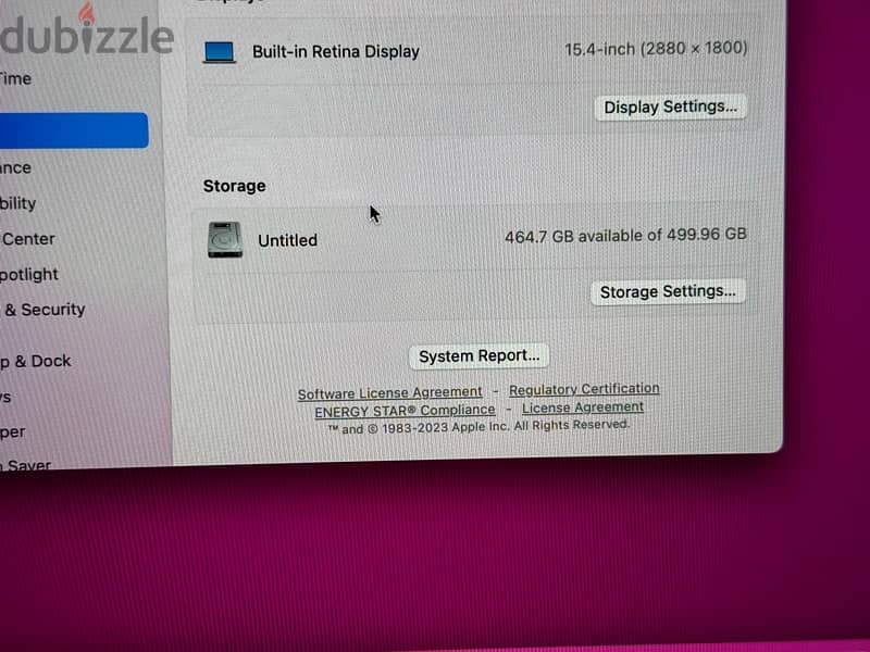 Apple Macbook Pro core i7 500 ssd 15.4 screen 1