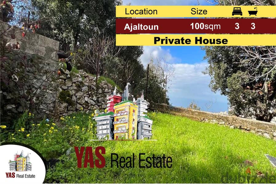 Ajaltoun 100m2 Stand-alone/private House | 500m2 Land | Sea View | 0