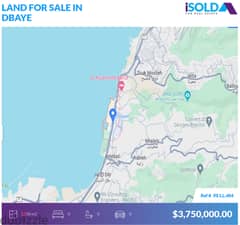 1250 m2 land for sale in Dbaye, PRIME LOCATION - ارض للبيع في ضبية